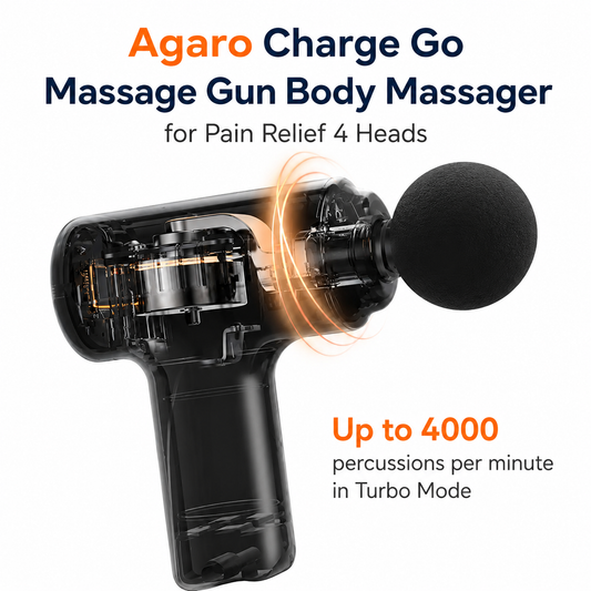 Agaro Charge Go Massage Gun Body Massager for Pain Relief 4 Heads